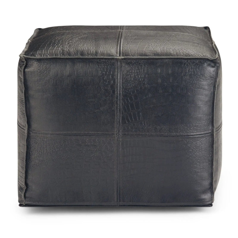 Bowen - Square Pouf - Black by HouseOfZazla