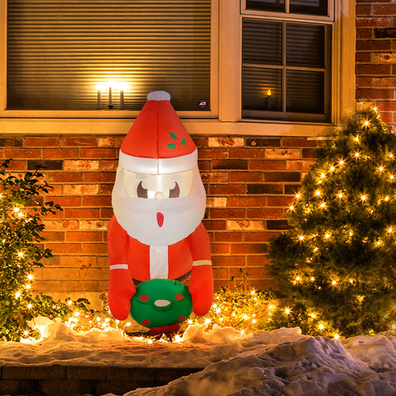 Christmas Inflatable Hanging Santa Claus with Wreath - Red & White, photo 8 of 10