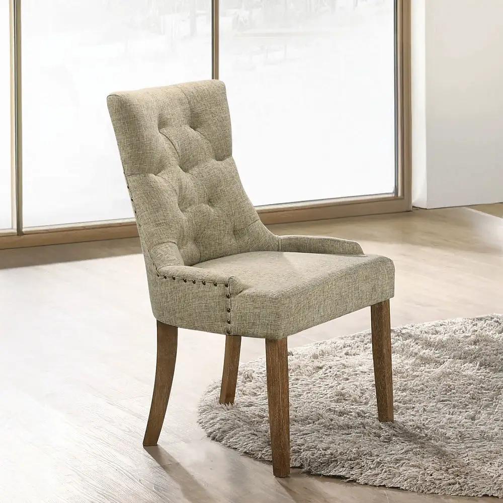 Yotam - Side Chair (Set of 2) - Beige Fabric & Salvaged Oak by Unique Piece Furniture