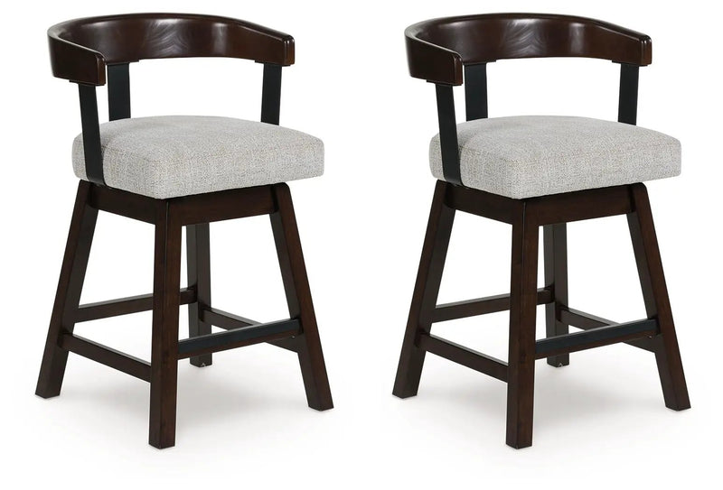 Haddigan - Upholstered Swivel Barstool (Set of 2) - Dark Brown by Unique Piece Furniture