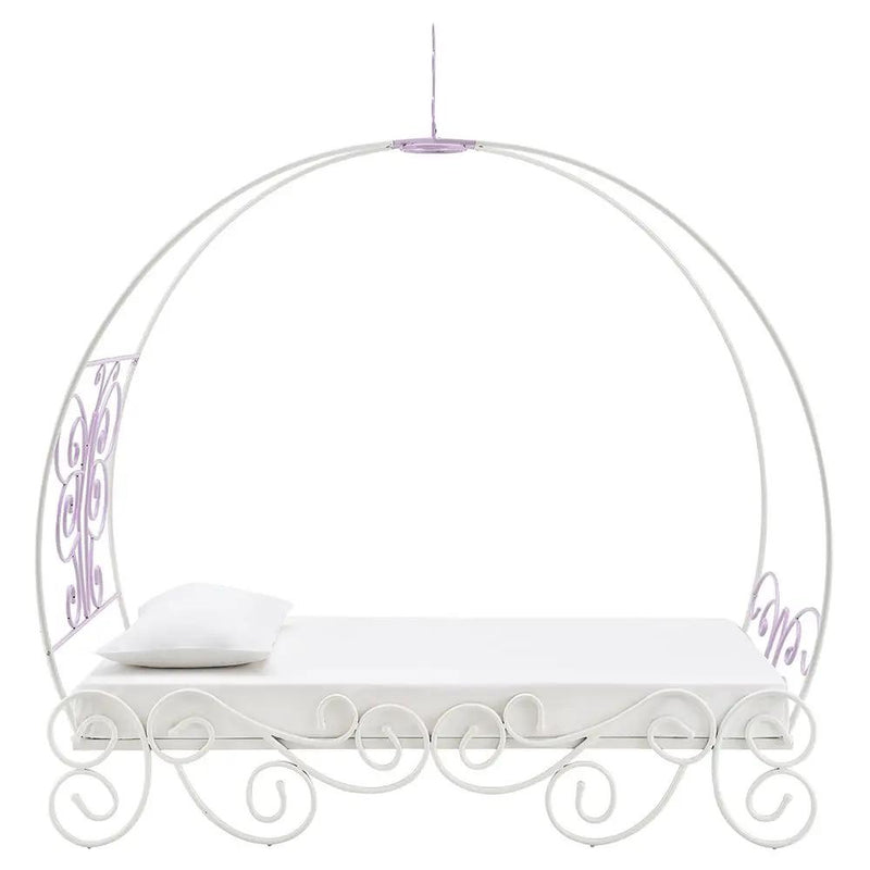Priya II - Full Bed With Canopy - White & Light Synthetic Leather Rple by Unique Piece Furniture