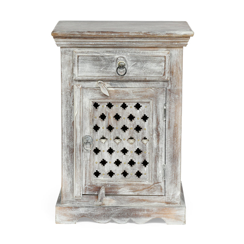 Wooden Nightstand With 1 Drawer 1 Door by HouseOfZazla