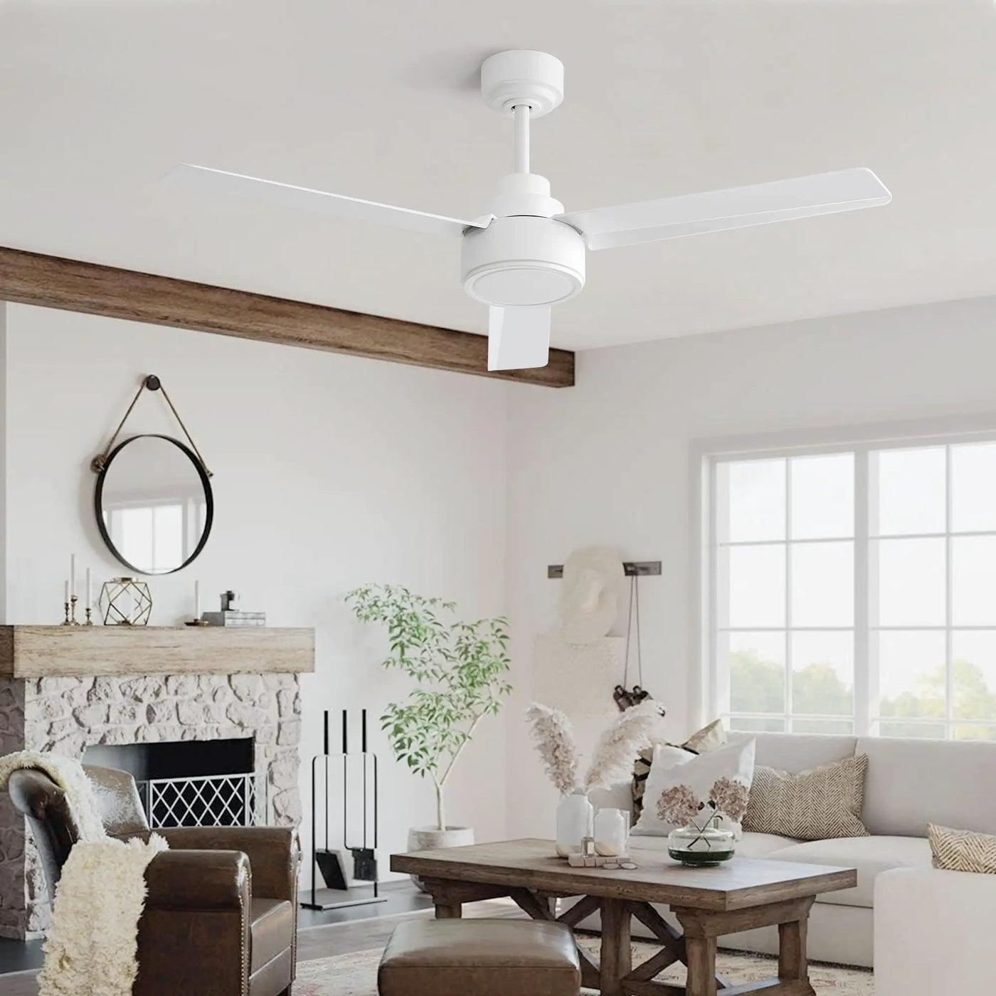 Ceiling Fan Without Light, 3 Blades Farmhouse Ceiling Fan With Remote Control 6-Speed Reversible Dc Motor For Living Room, Bedroom, Kitche by HouseOfZazla