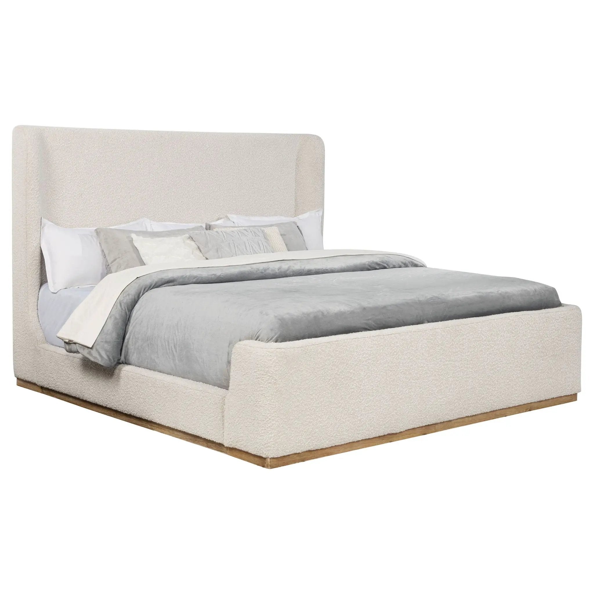Nala Upholstered Eastern King Sleigh Bed Cream by Unique Piece Furniture