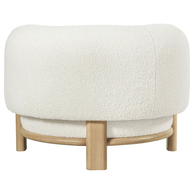 Lawler Upholstered Barrel Back Accent Chair Ivory and Natural by Unique Piece Furniture