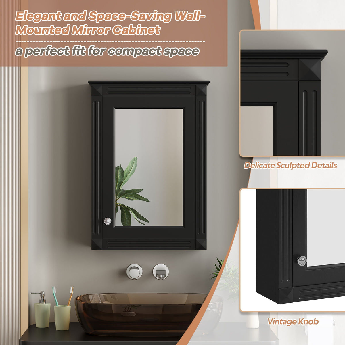 Wall Mounted Bathroom Storage Medicine Cabinet For Over Toilet With Mirror, photo 18 of 21