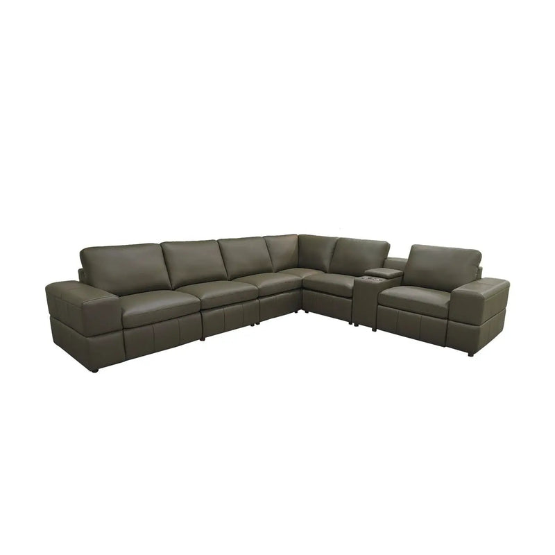 Upholstered Large Arms Sectional With Recliner Seats by Unique Piece Furniture