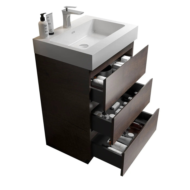 Alice - Bathroom Vanity With Large Storage Freestanding Bathroom Vanity, Sink For Modern Bathroom, One-Piece Sink Basin Without Drain And Faucet by Unique Piece Furniture