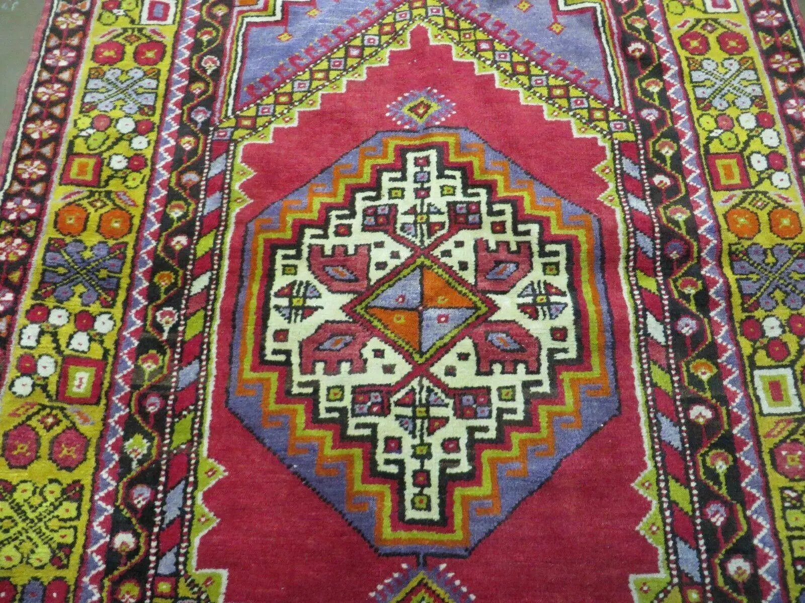 4' X 7' Antique Handmade Turkish Oushak Wool Rug Carpet Red Nice by Jewel Rugs