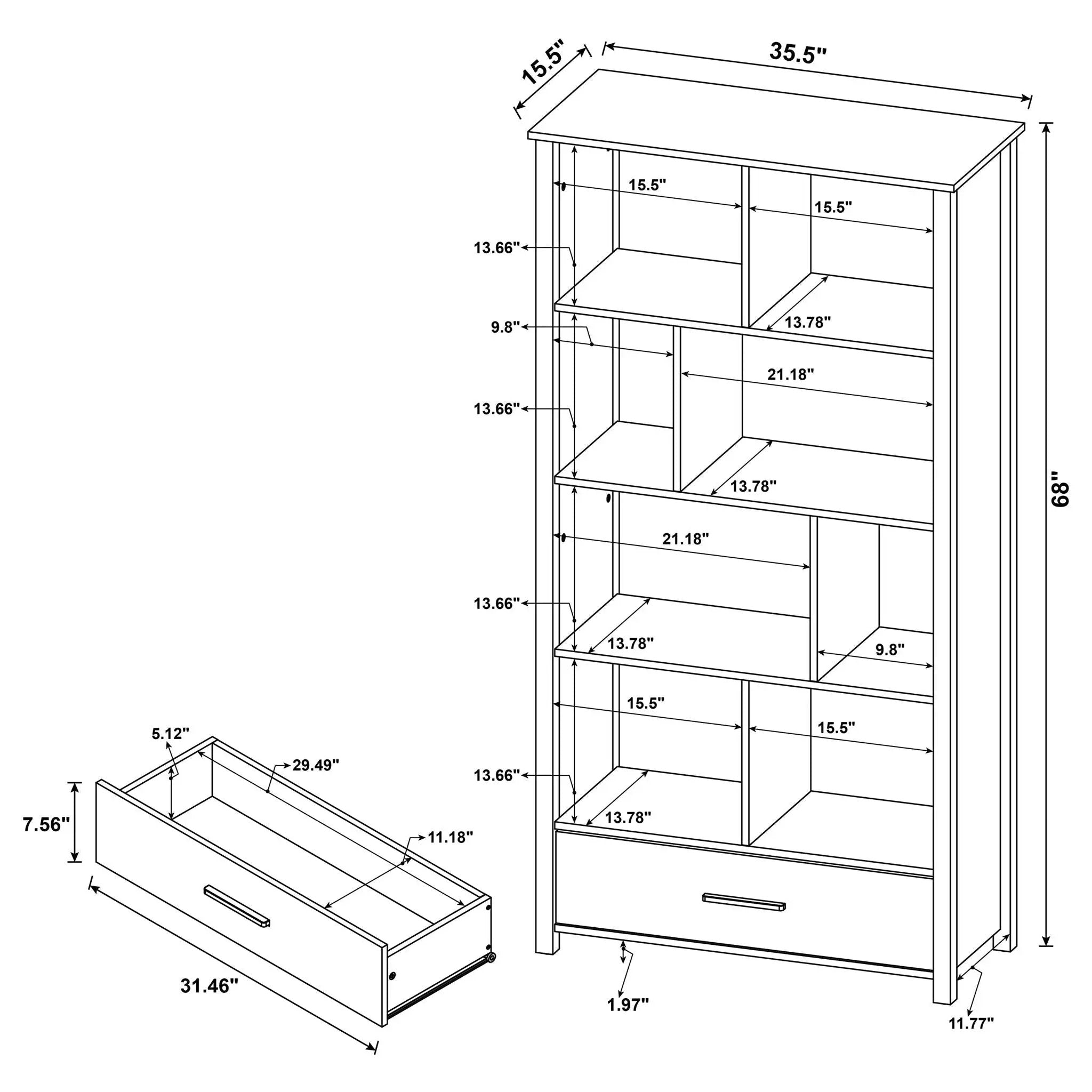 Dylan - 4 Shelf Storage Bookshelf by HouseOfZazla