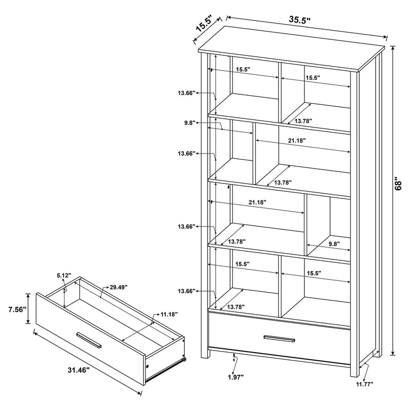 Dylan - 4 Shelf Storage Bookshelf by HouseOfZazla