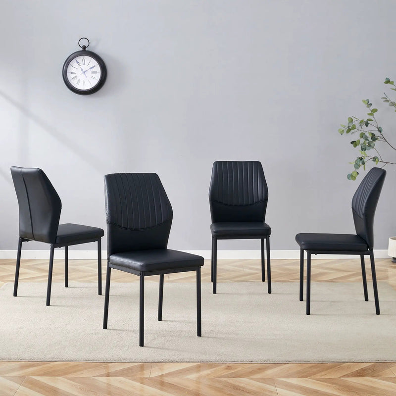 Ergonomic Simple Chair With Metal Leg by Unique Piece Furniture