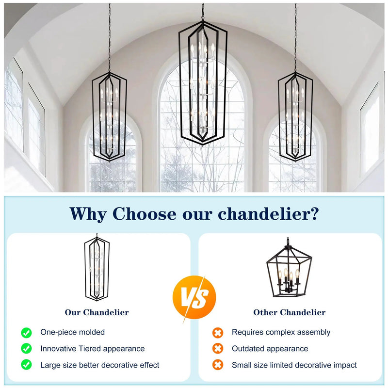 12-Light Farmhouse Kitchen Chandeliers, Matte by HouseOfZazla