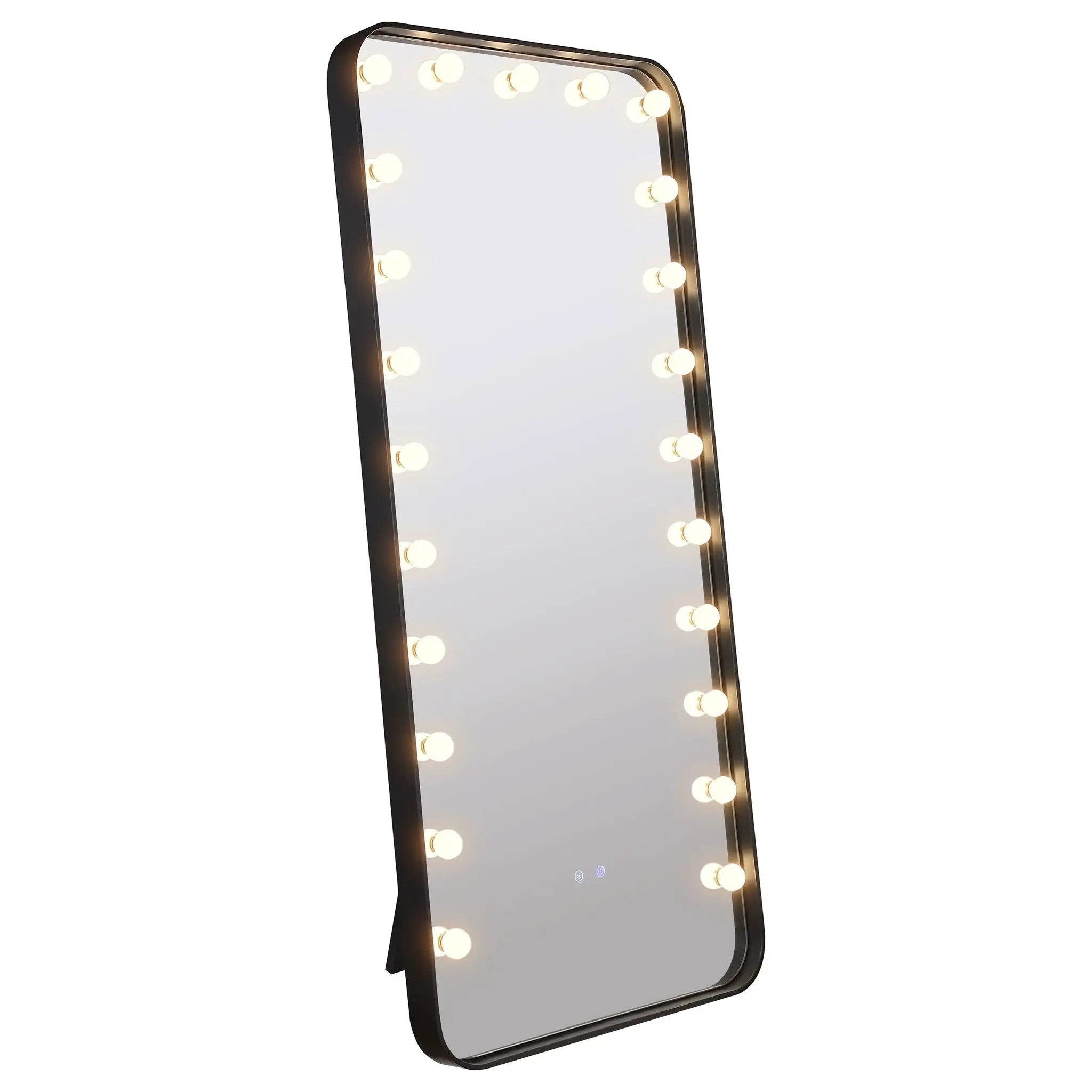 Canton 32 x 71 Inch LED Standing Mirror with Speakers Black by Unique Piece Furniture