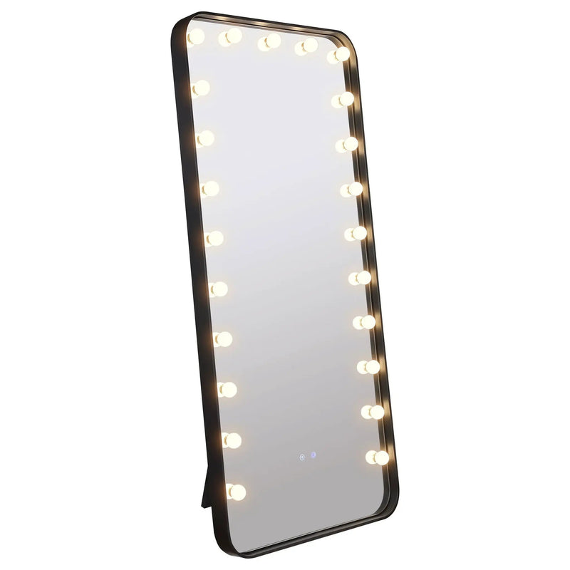 Canton 32 x 71 Inch LED Standing Mirror with Speakers Black by Unique Piece Furniture