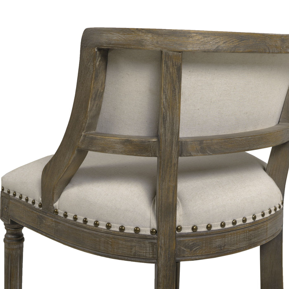 Farmhouse Counter Height Bar Stool with Backrest - Beige, photo 11 of 14