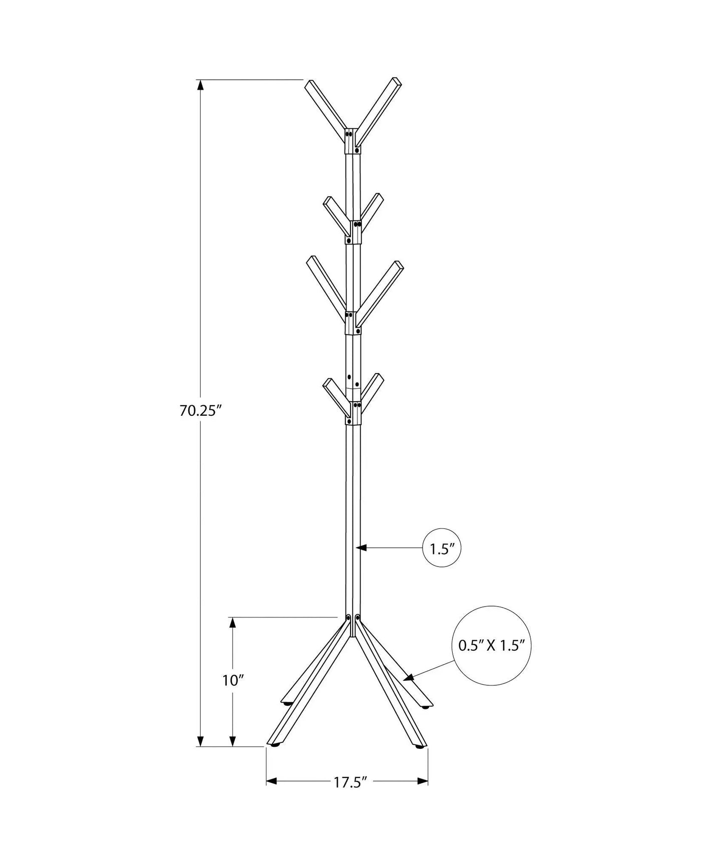 Coat Rack, Hall Tree, Freestanding, 8 Hooks, Entryway, Contemporary & Modern by HouseOfZazla