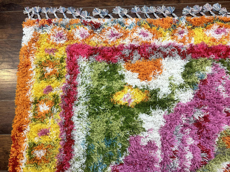 Colorful Shag Rug 8x10, Fuchsia and Multicolor by Jewel Rugs