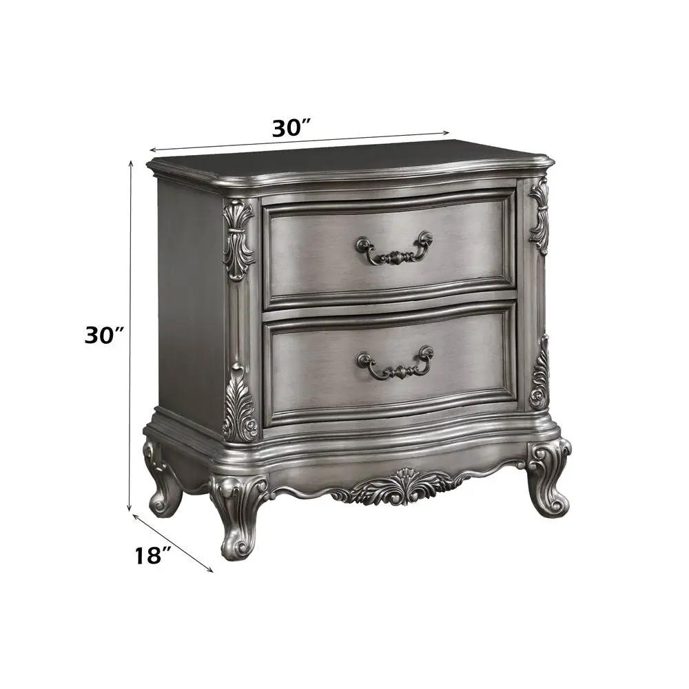 Ariadne - Nightstand - Antique Platinum by Unique Piece Furniture