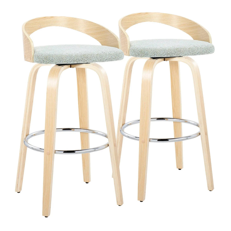 Grotto - Contemporary Fixed-Height Barstool With Swivel With Round Footrest (Set of 2) by Unique Piece Furniture