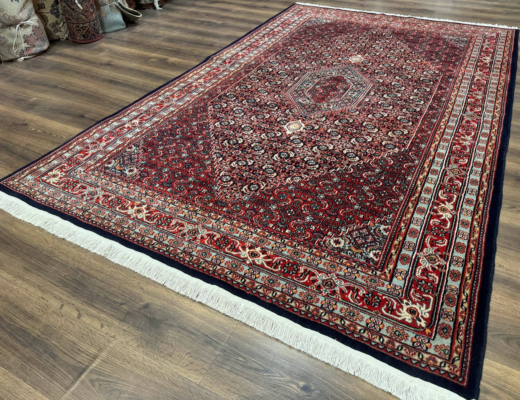 Indo Persian Bijar Rug 6x9, Hand Knotted Wool Carpet by Jewel Rugs
