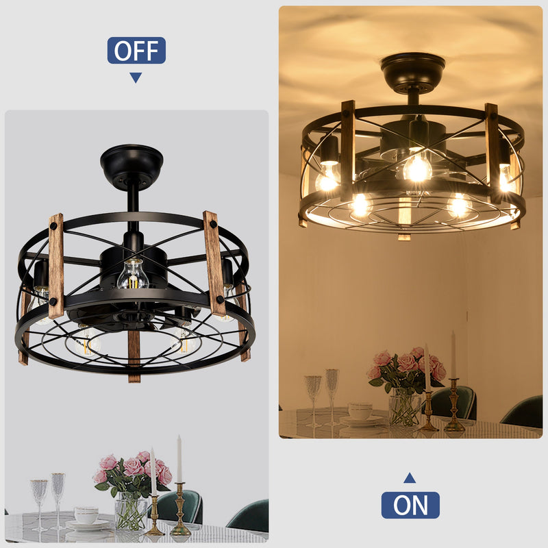 20'' Cage Ceiling Fan With Remote Control by HouseOfZazla