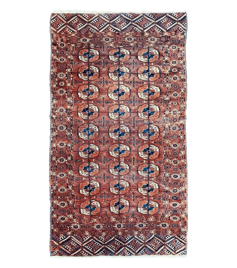 4x7 Antique Yamud Rug Russian Rug Turkoman Rug Fine Weave Rug by Jewel Rugs