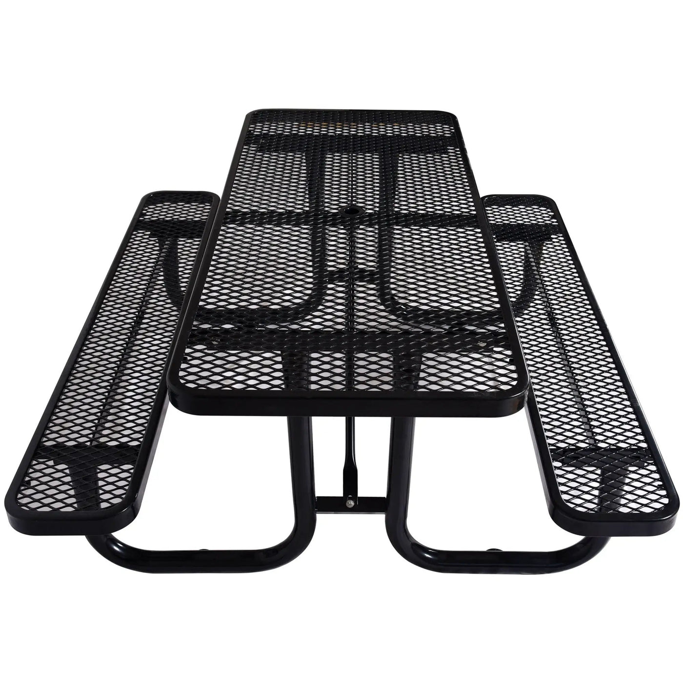 Rectangular Outdoor Steel Picnic Table With Umbrella Pole by HouseOfZazla