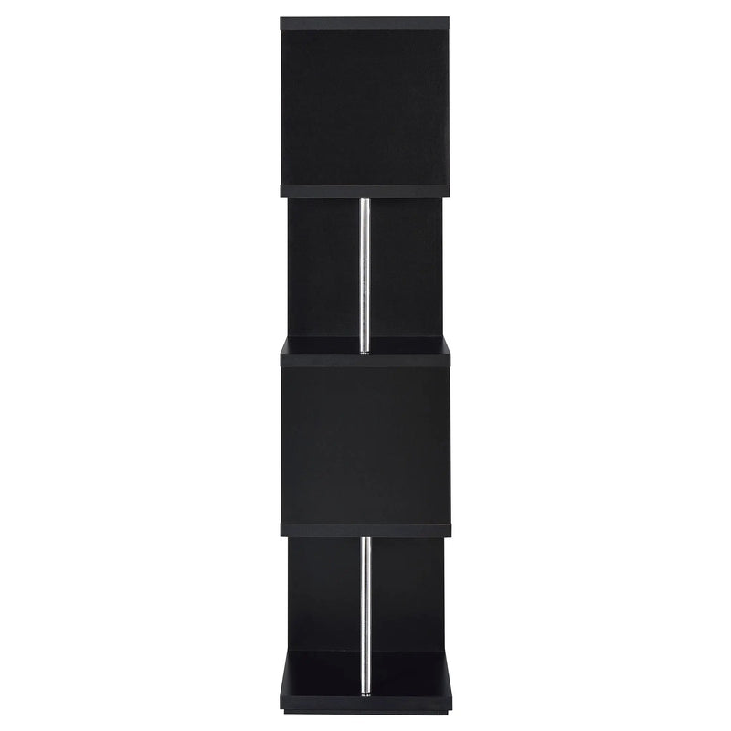 Baxter 67-inch 4-shelf Bookshelf Black and Chrome by Unique Piece Furniture