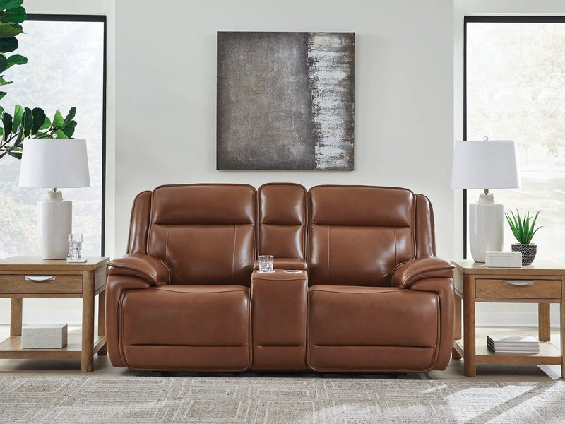 Healy Pier - Power Reclining Loveseat With Console / Adj Headrest - Chocolate by Unique Piece Furniture