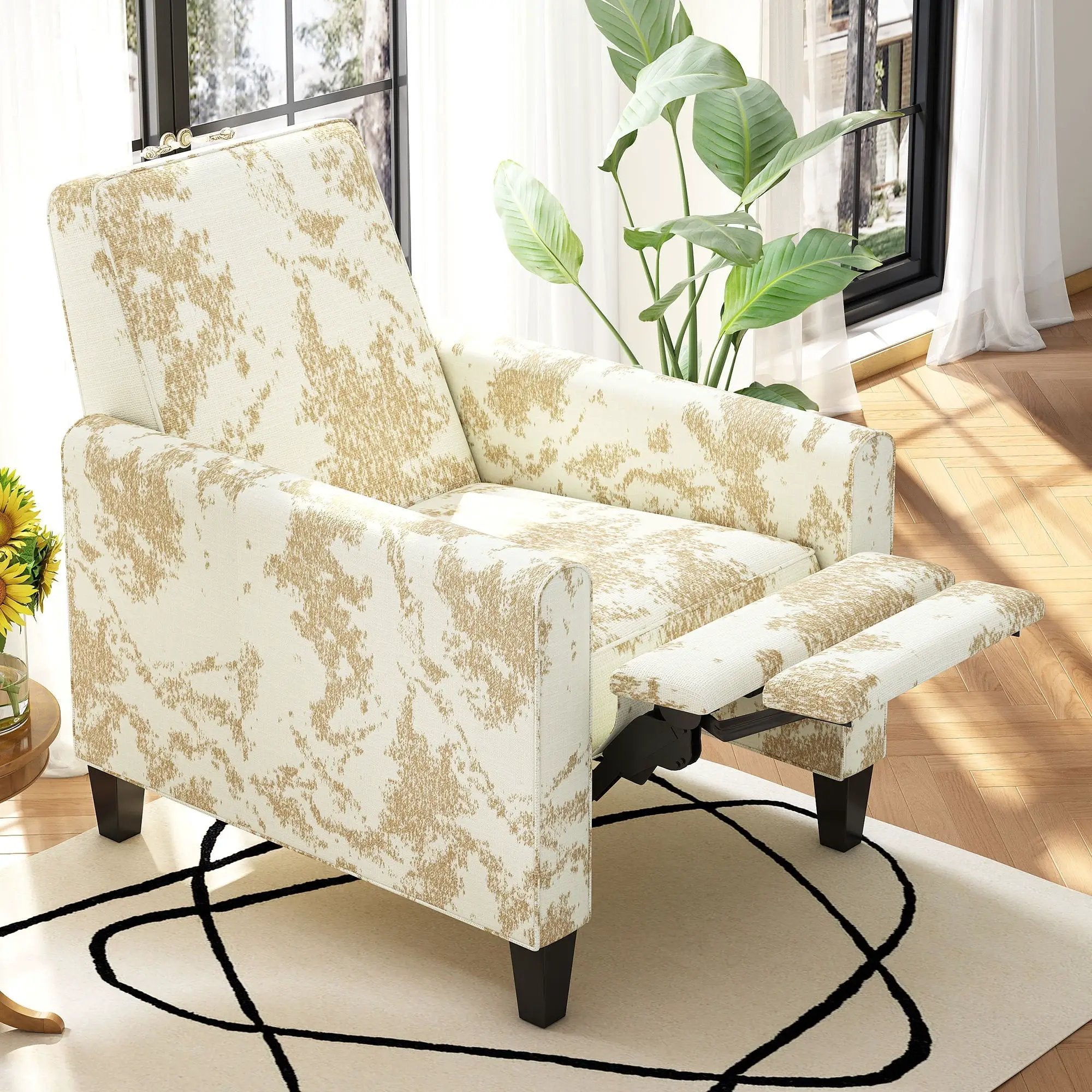 Push Back Upholstered Recliner Armchair by HouseOfZazla