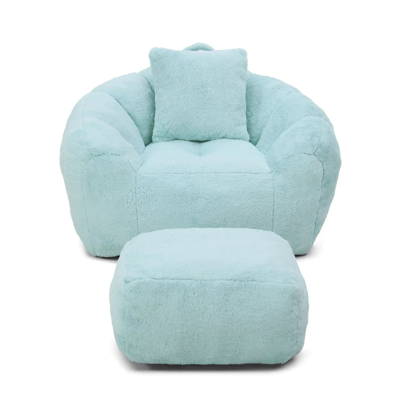 Giant Bean Bag Chair with Footstool by HouseOfZazla