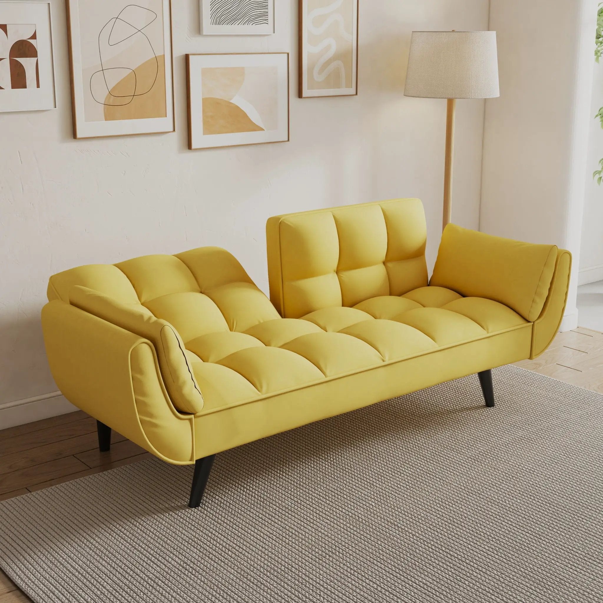 Sofa Soft Two Armrests Throw Pillow Pillow Comfortable Fit Apartment Bedroom Small Space by Unique Piece Furniture