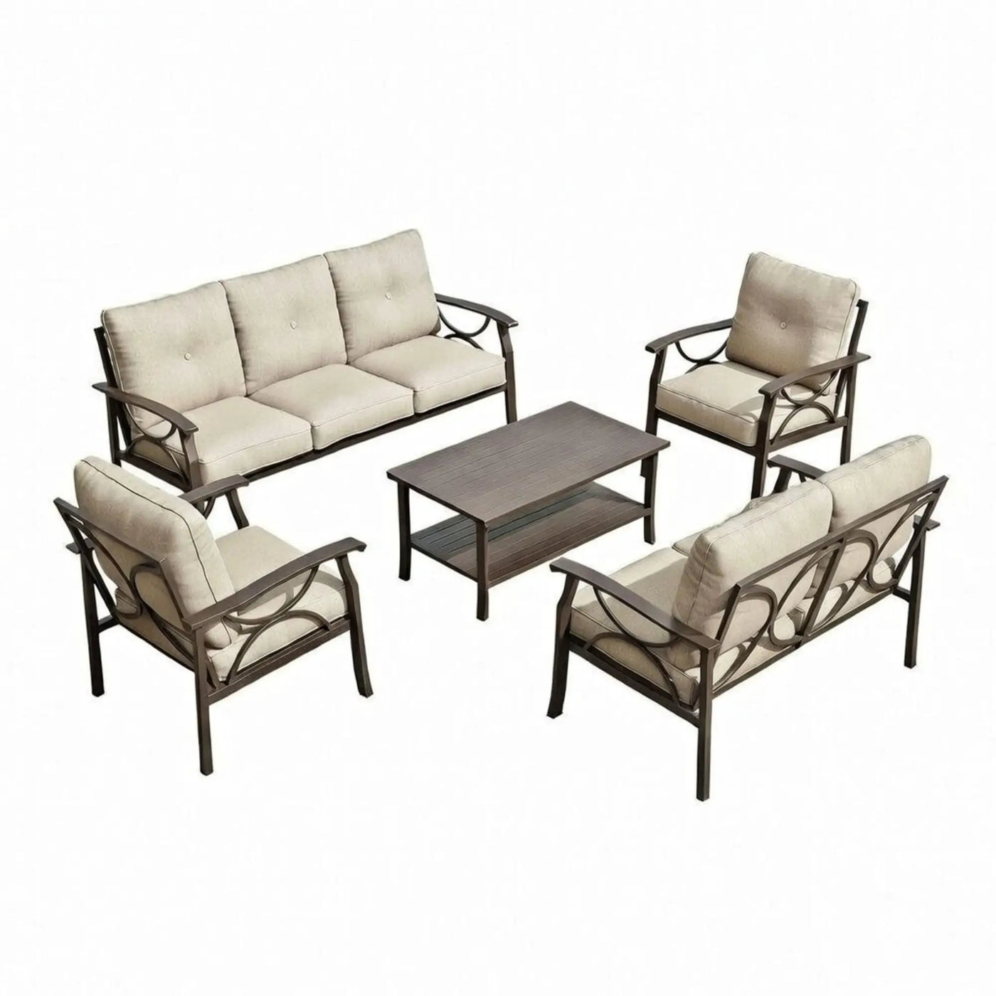 Patio Furniture Set with Coffee Table and Cushions for Backyard by HouseOfZazla