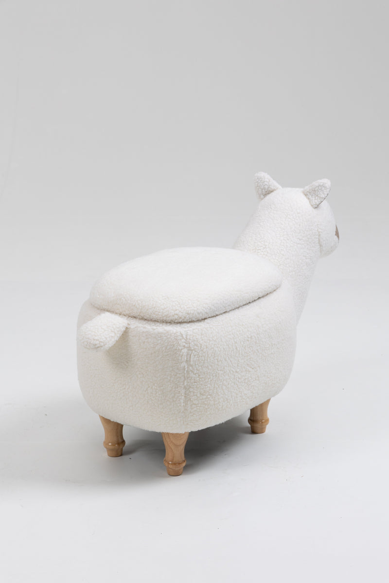 Leo the Llama Faux-Fur Storage Ottoman with Hidden Storage, photo 8 of 10