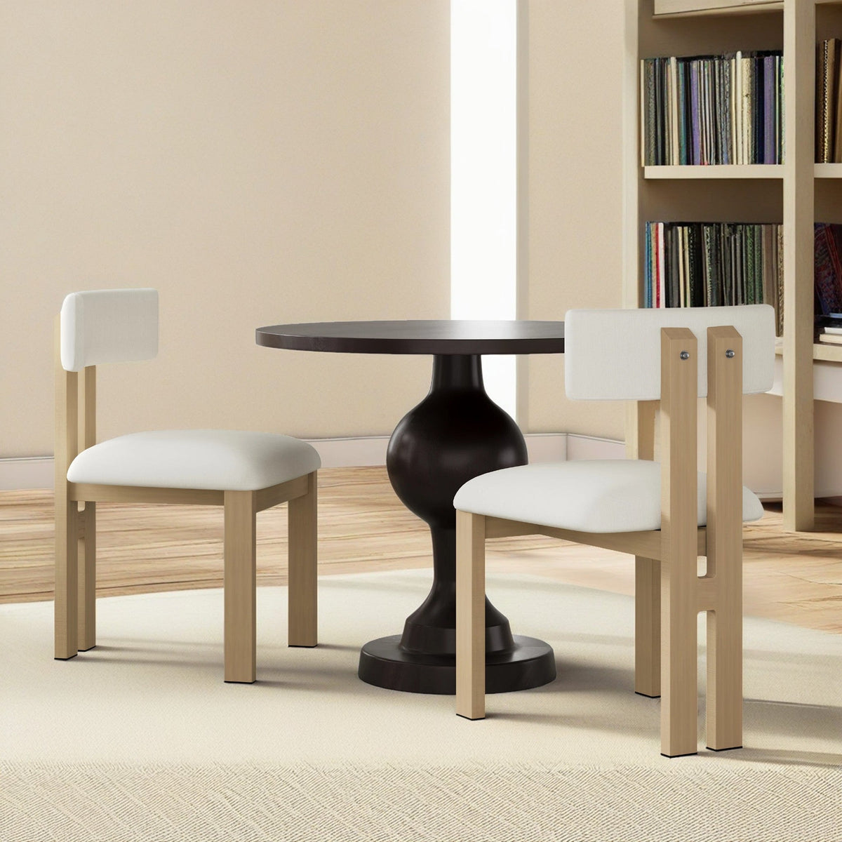 3-Piece Dining Set With Upholstered Chairs And Round Table, photo 4 of 10