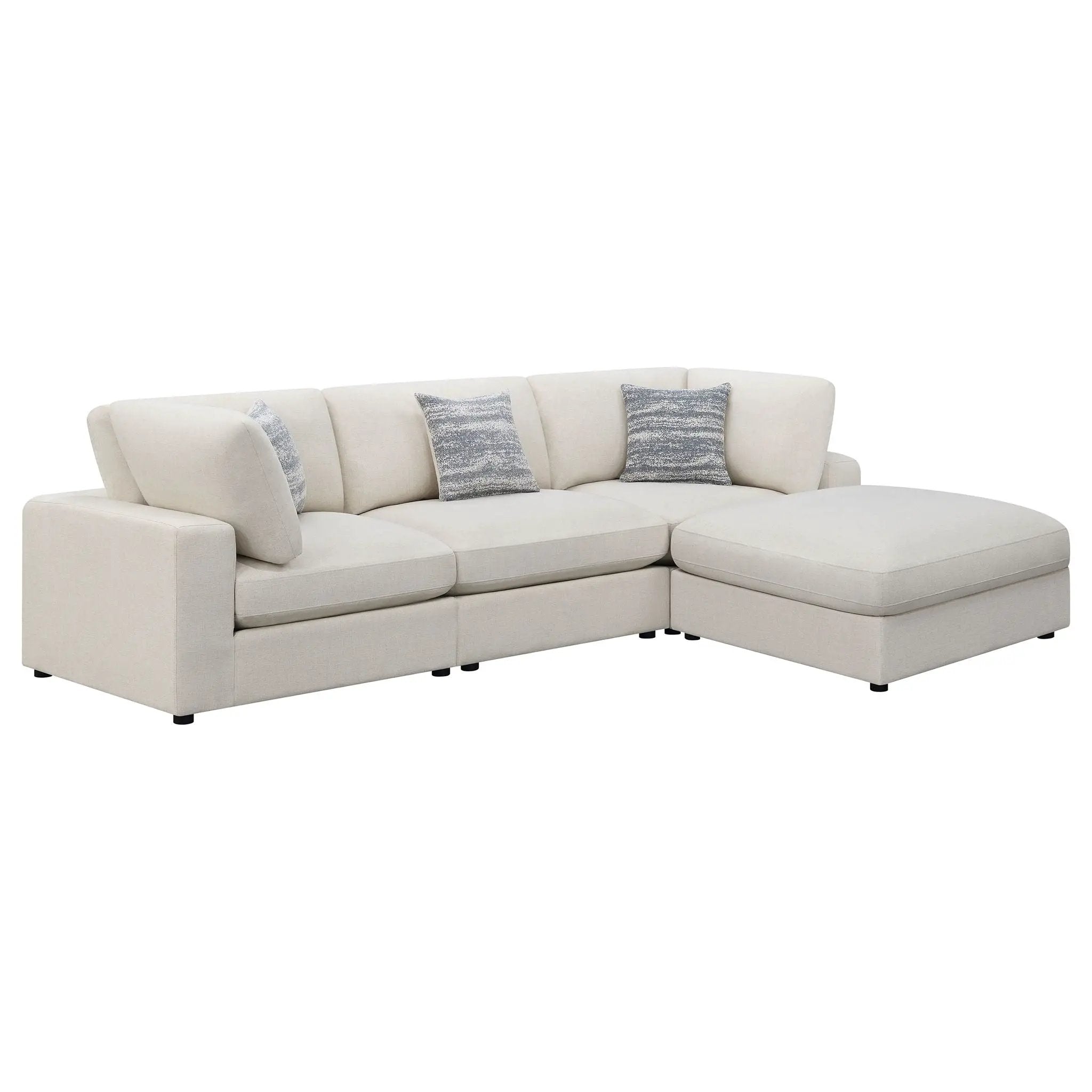 Serene 4-piece Upholstered Modular Sectional Sofa Beige by Unique Piece Furniture