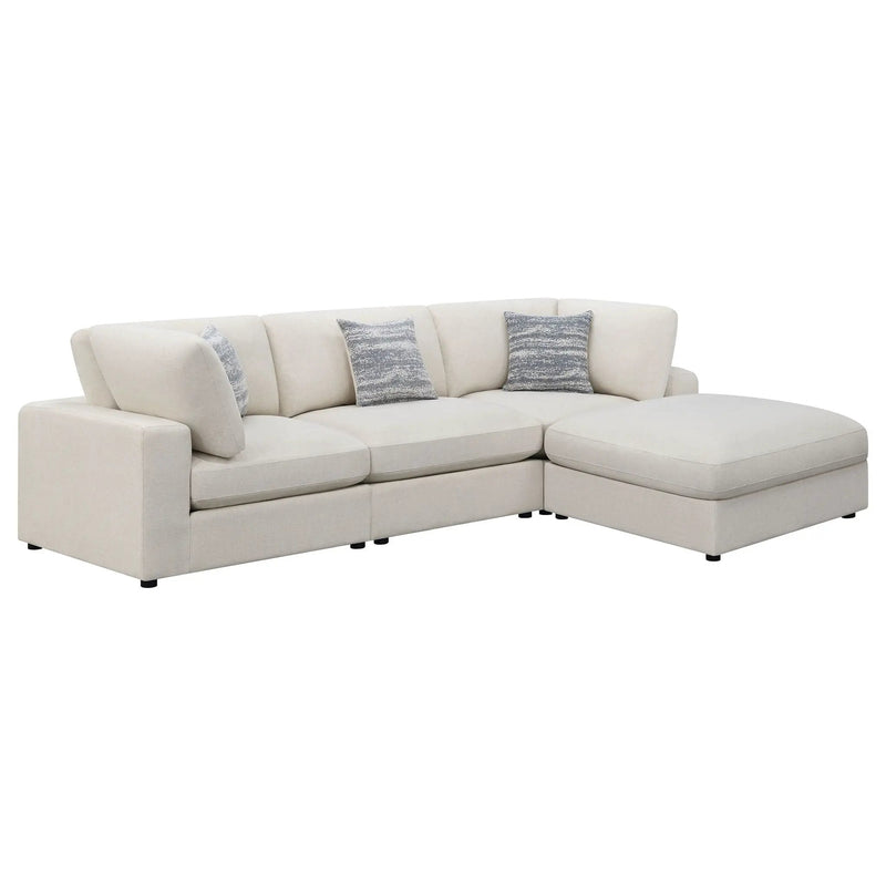 Serene 4-piece Upholstered Modular Sectional Sofa Beige by Unique Piece Furniture
