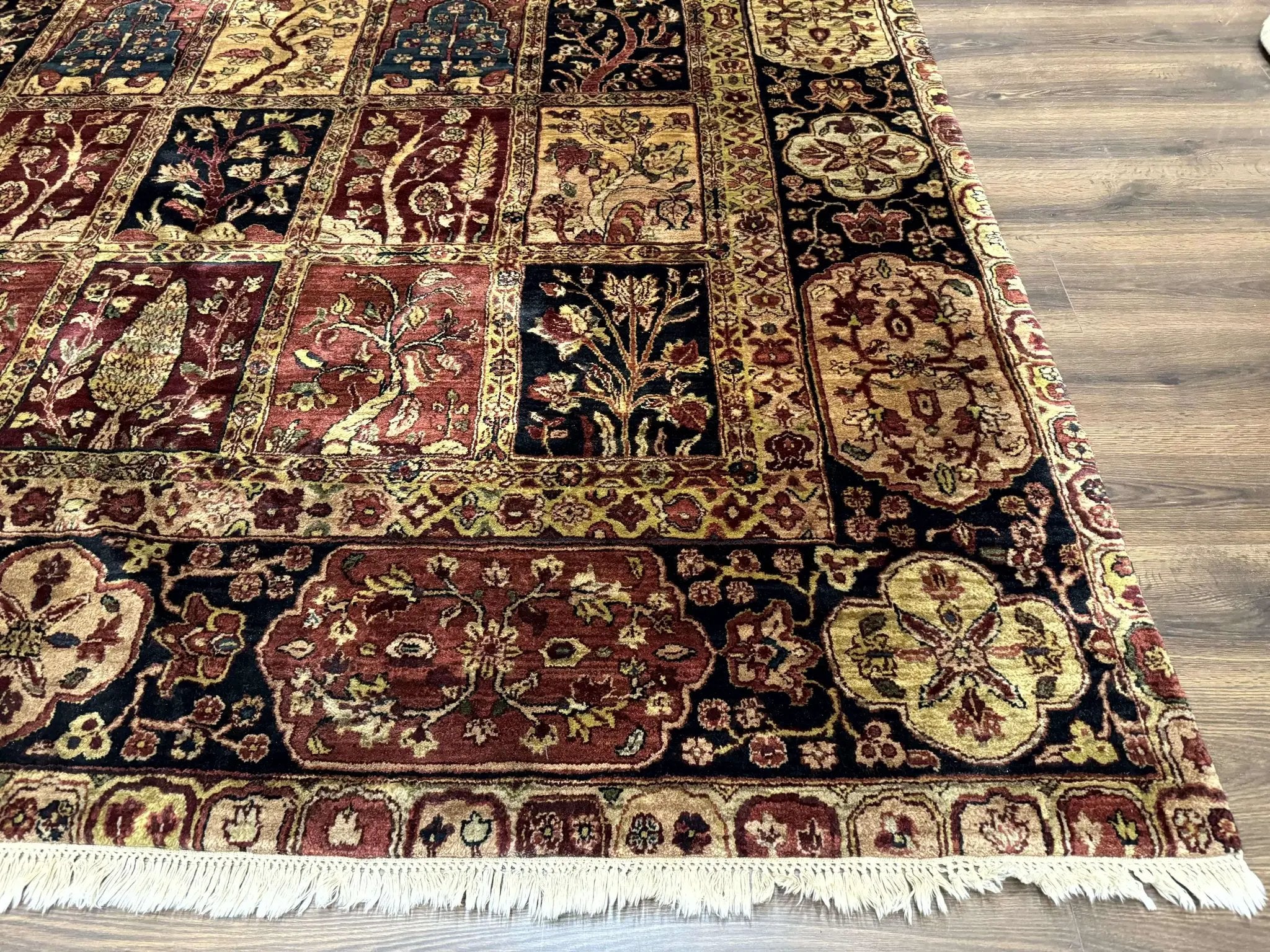 Indo Persian Rug 9x12, Bakhtiari Panel Design, Multicolor, Soft Wool Pile by Jewel Rugs