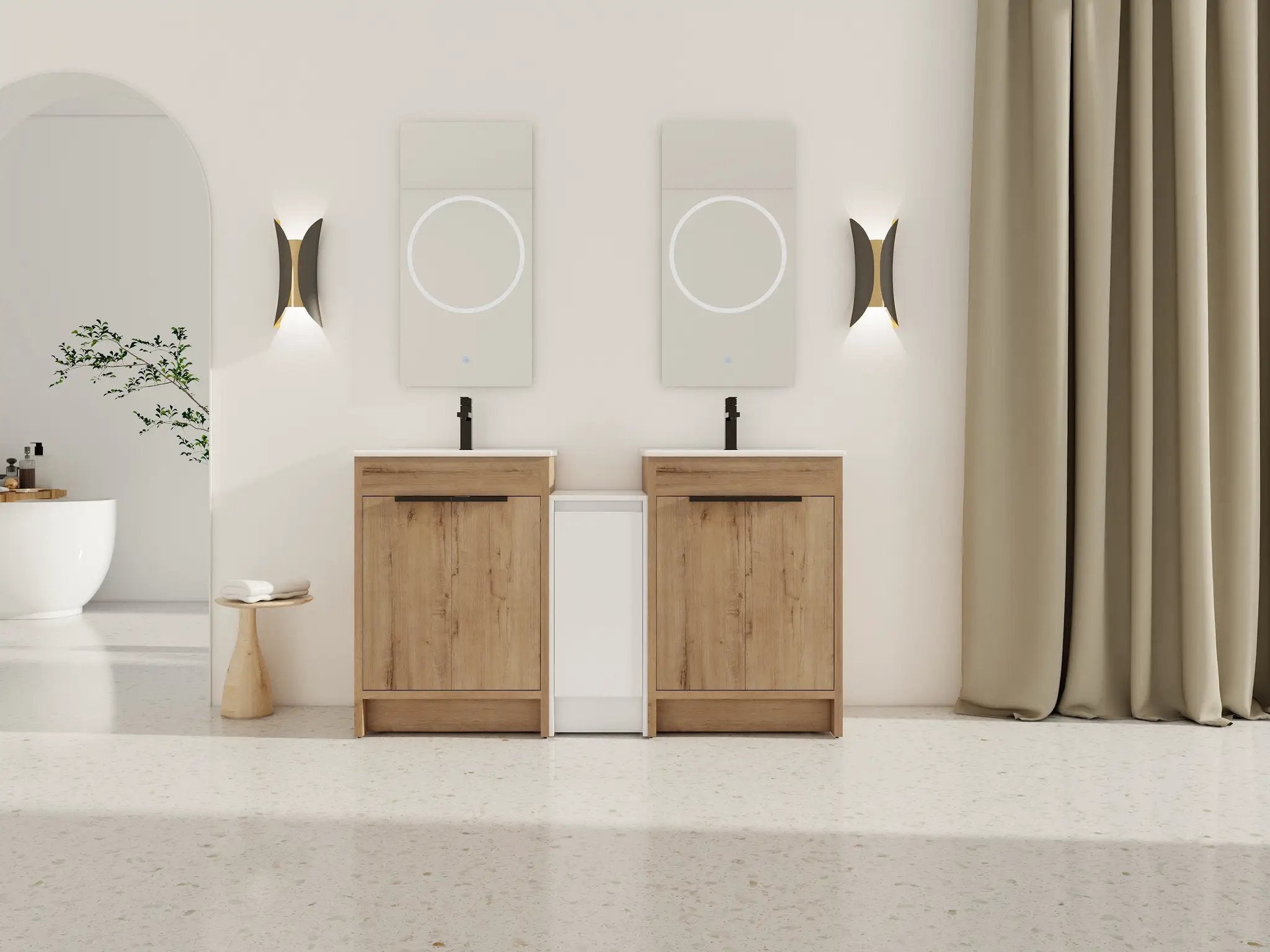60 Inch Freestanding Bathroom Vanity with Ceramic Sink by HouseOfZazla