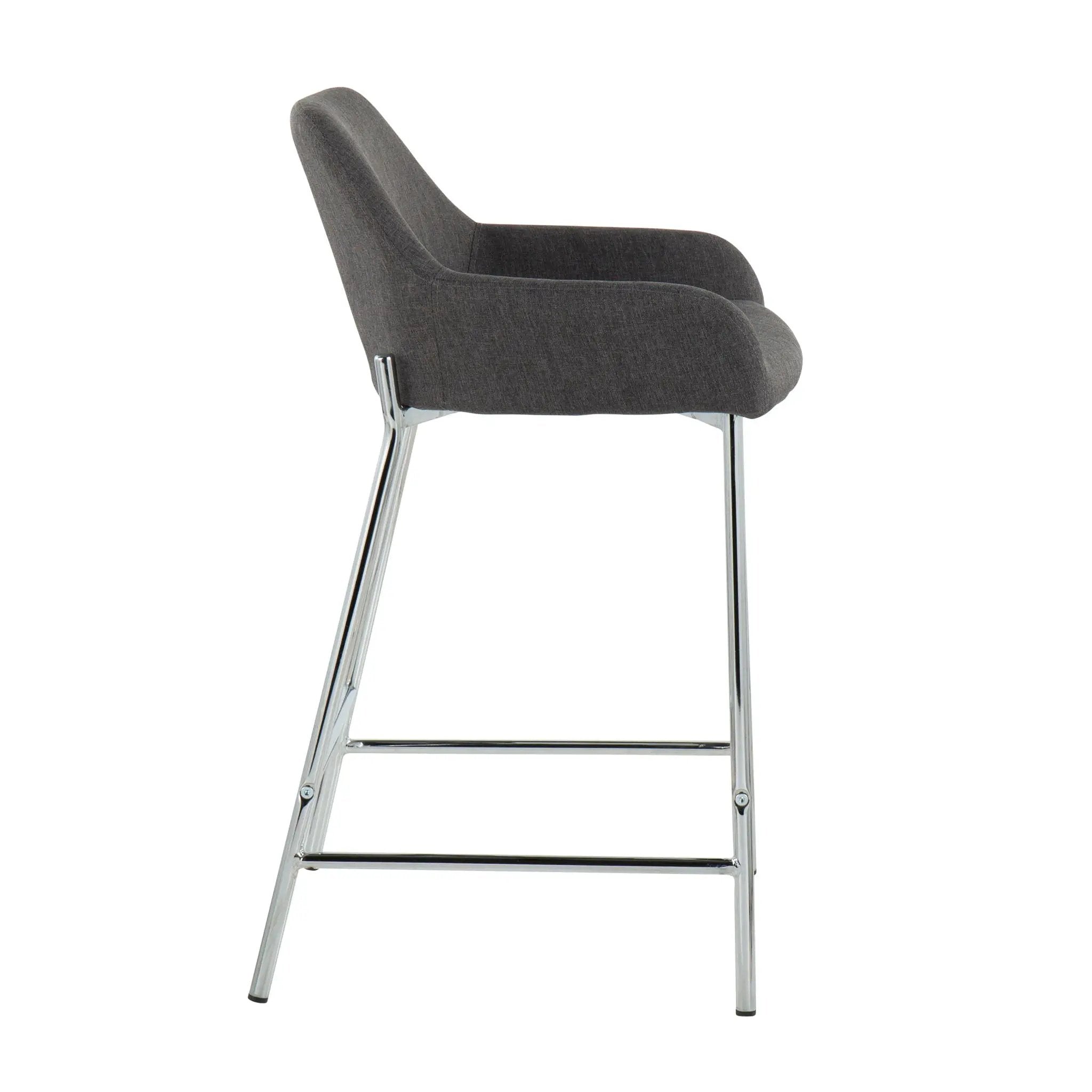 Daniella - Contemporary Fixed Height Counter Stool With Metal Legs (Set of 2) by HouseOfZazla
