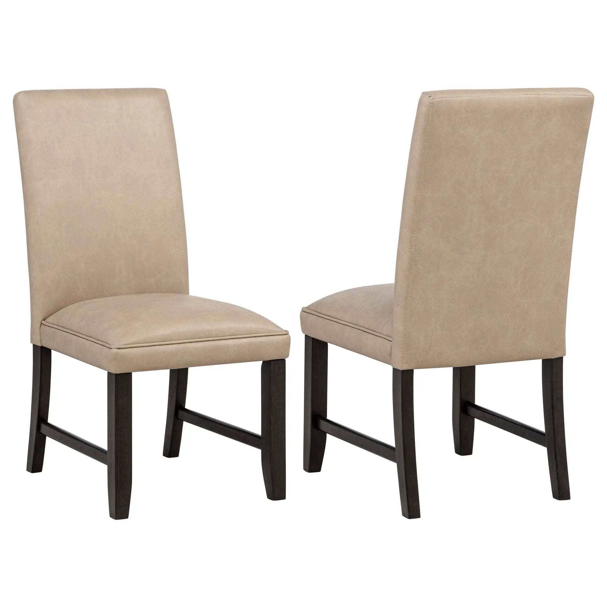 Averill Faux Leather Upholstered Dining Side Chair Tan (Set of 2) by Unique Piece Furniture