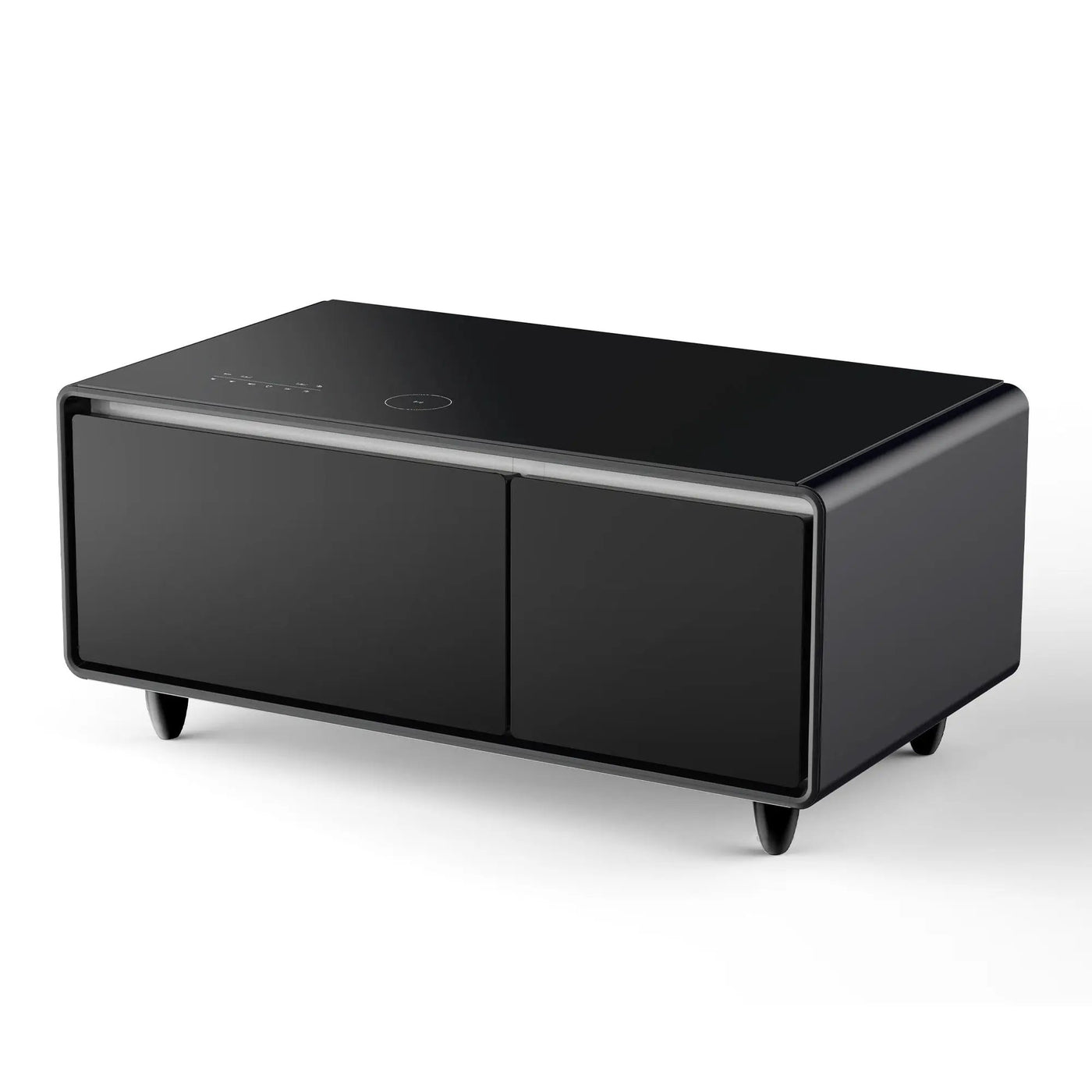 Modern Smart Coffee Table With Built-In Fridge - tooth Speaker, Wireless Charging, Touch Control Panel, USB Interface, Outlet Protection, Atmosphere Light by HouseOfZazla