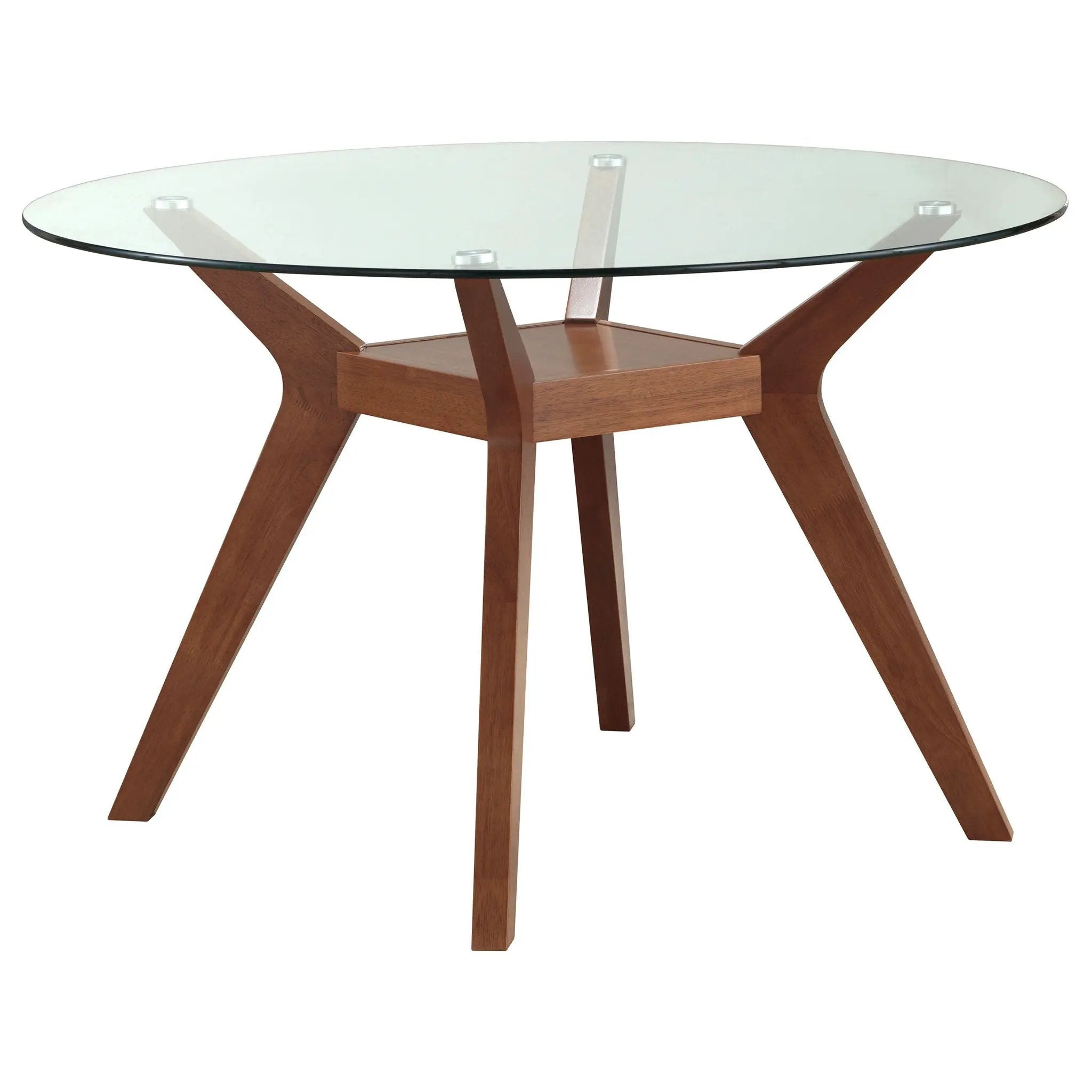 Flynn - 5 Piece Glass Top Dining Table Sets And Chairs - Brown