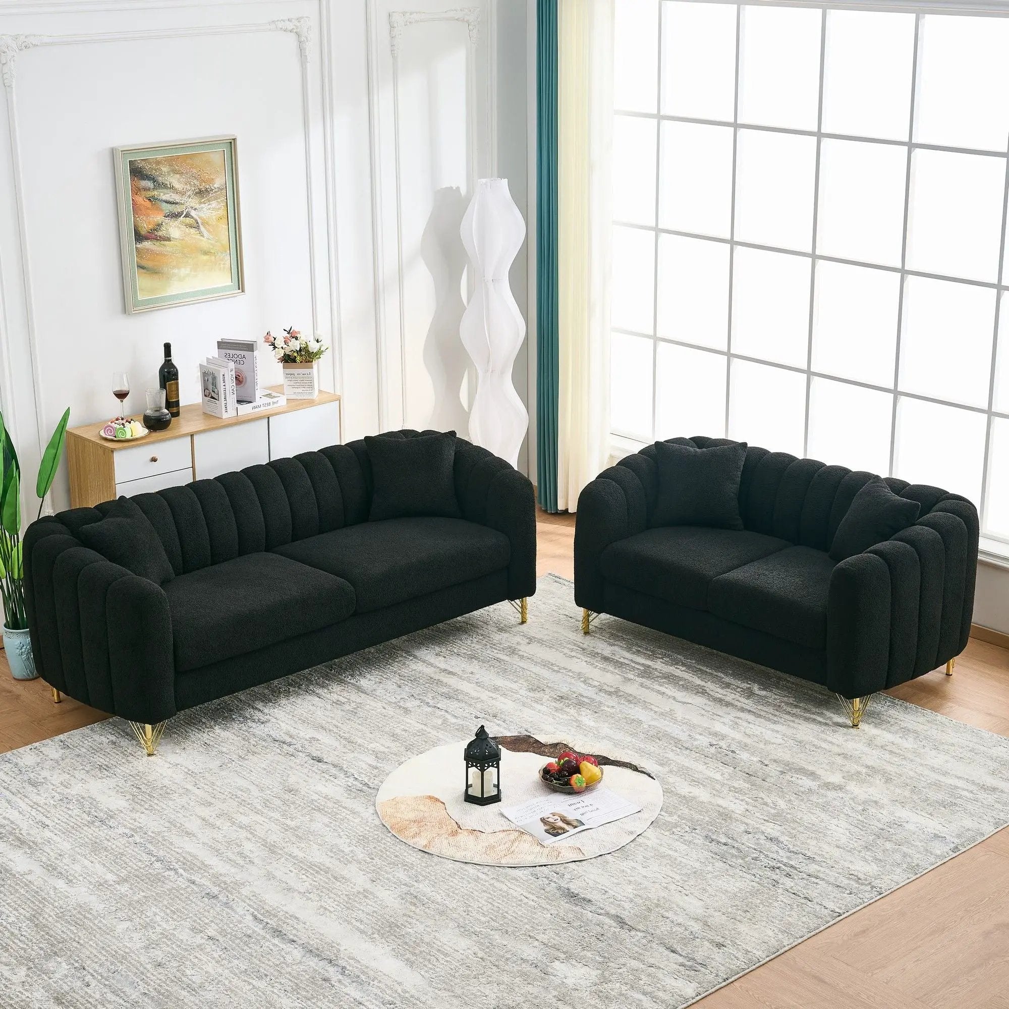 Oversized Sofa, Deep Tufted Couch by Unique Piece Furniture