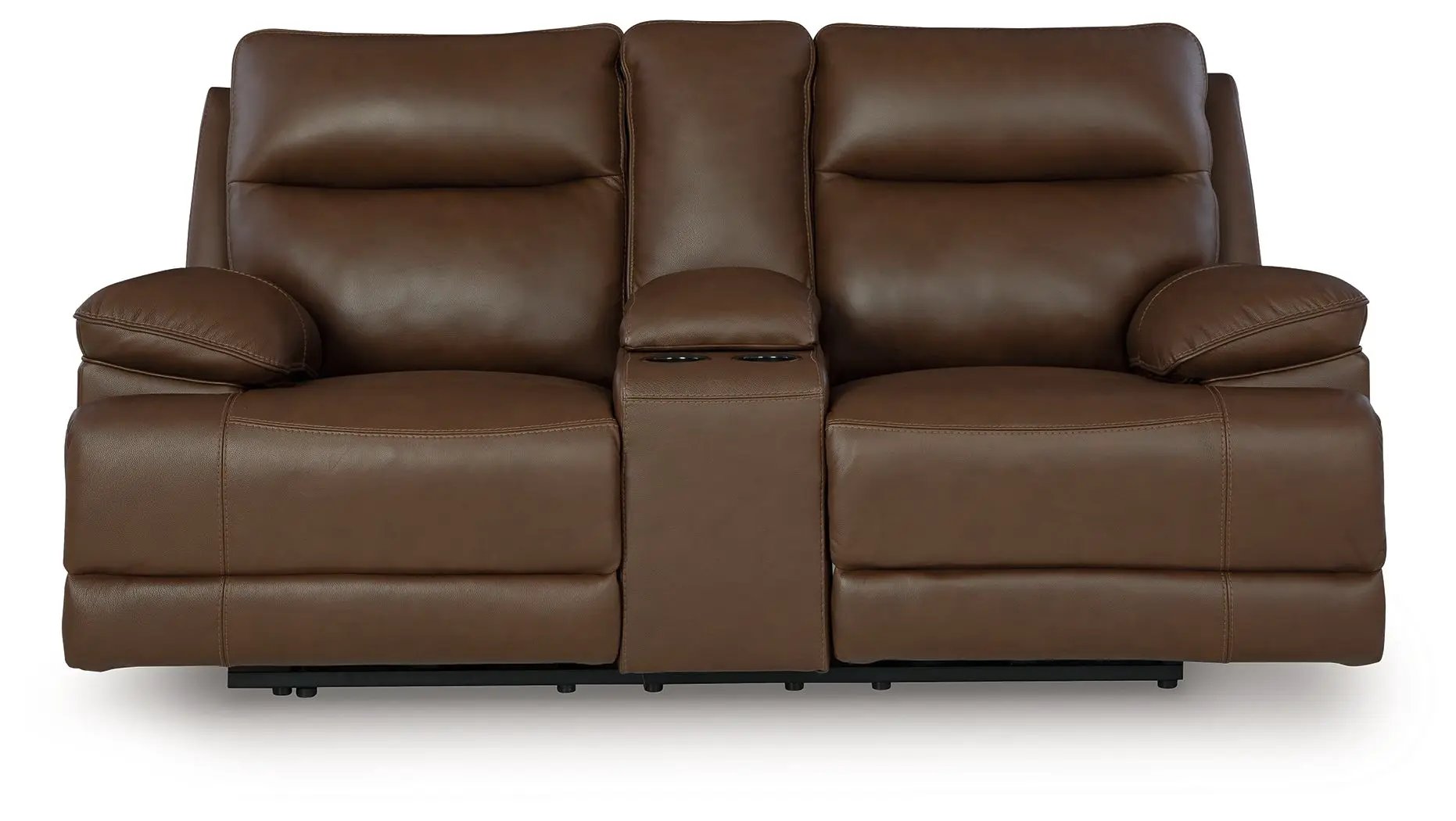 Vonryan - Power Reclining Loveseat With Console / Adj Headrest - Tobacco by Unique Piece Furniture