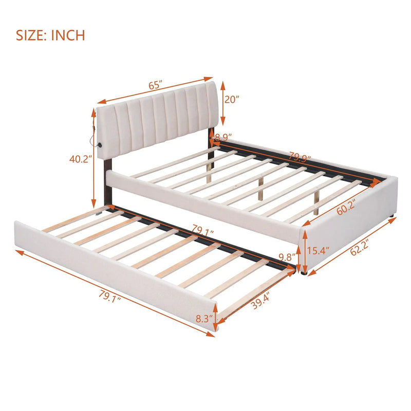 Upholstered Platform Bed With Trundle by HouseOfZazla