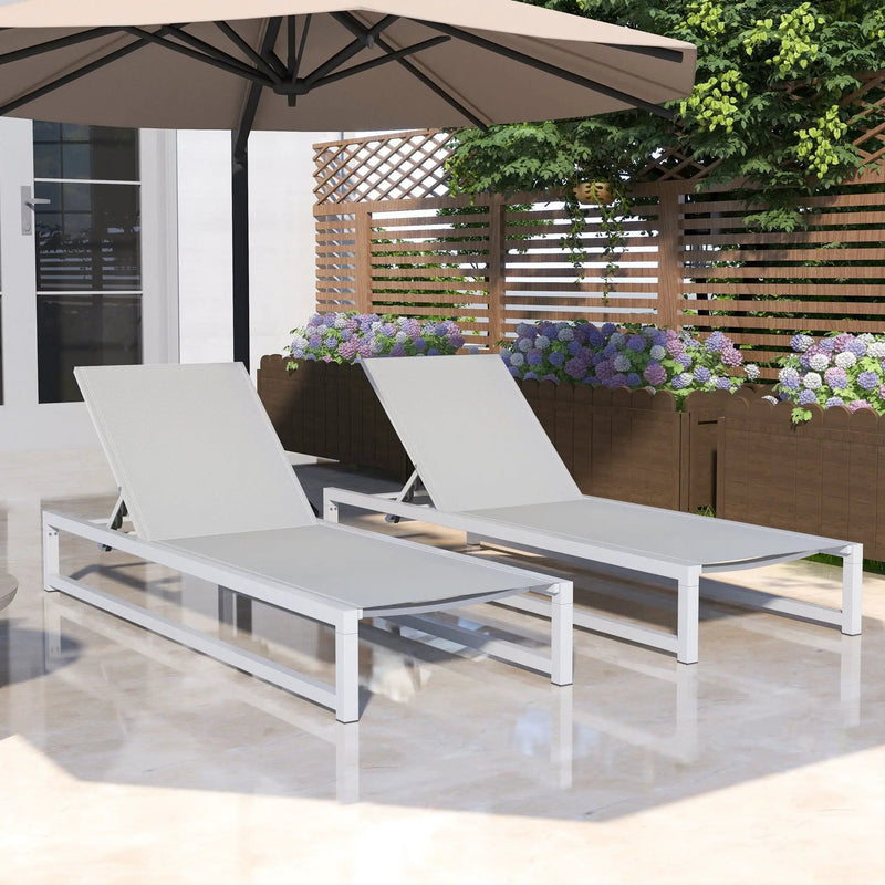 Chaise Lounge With 5 Reclining Positions, Outdoor Patio Lounge Chairs by HouseOfZazla