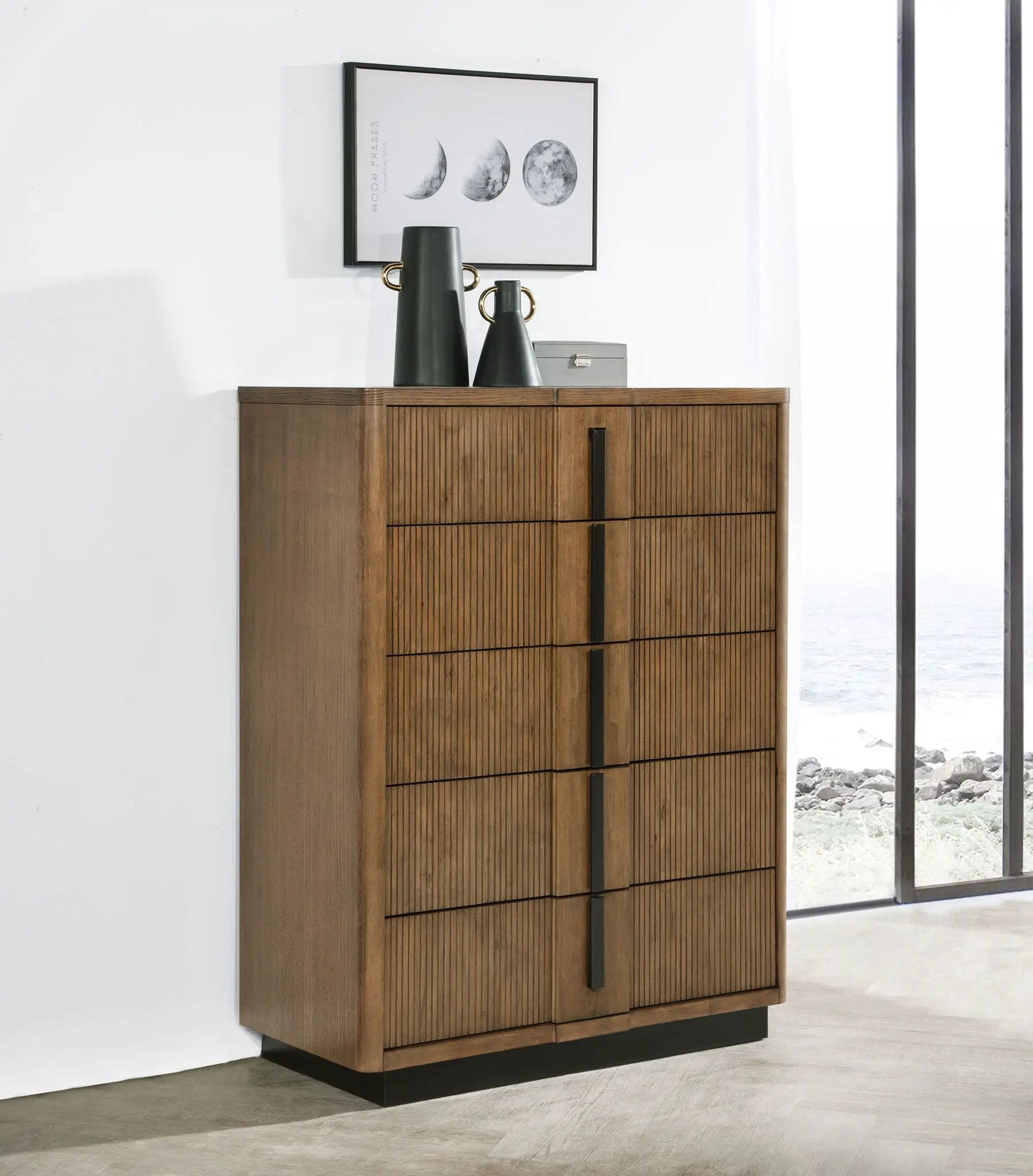 Terrace 5-drawer Chest of Drawers Ash Brown by Unique Piece Furniture