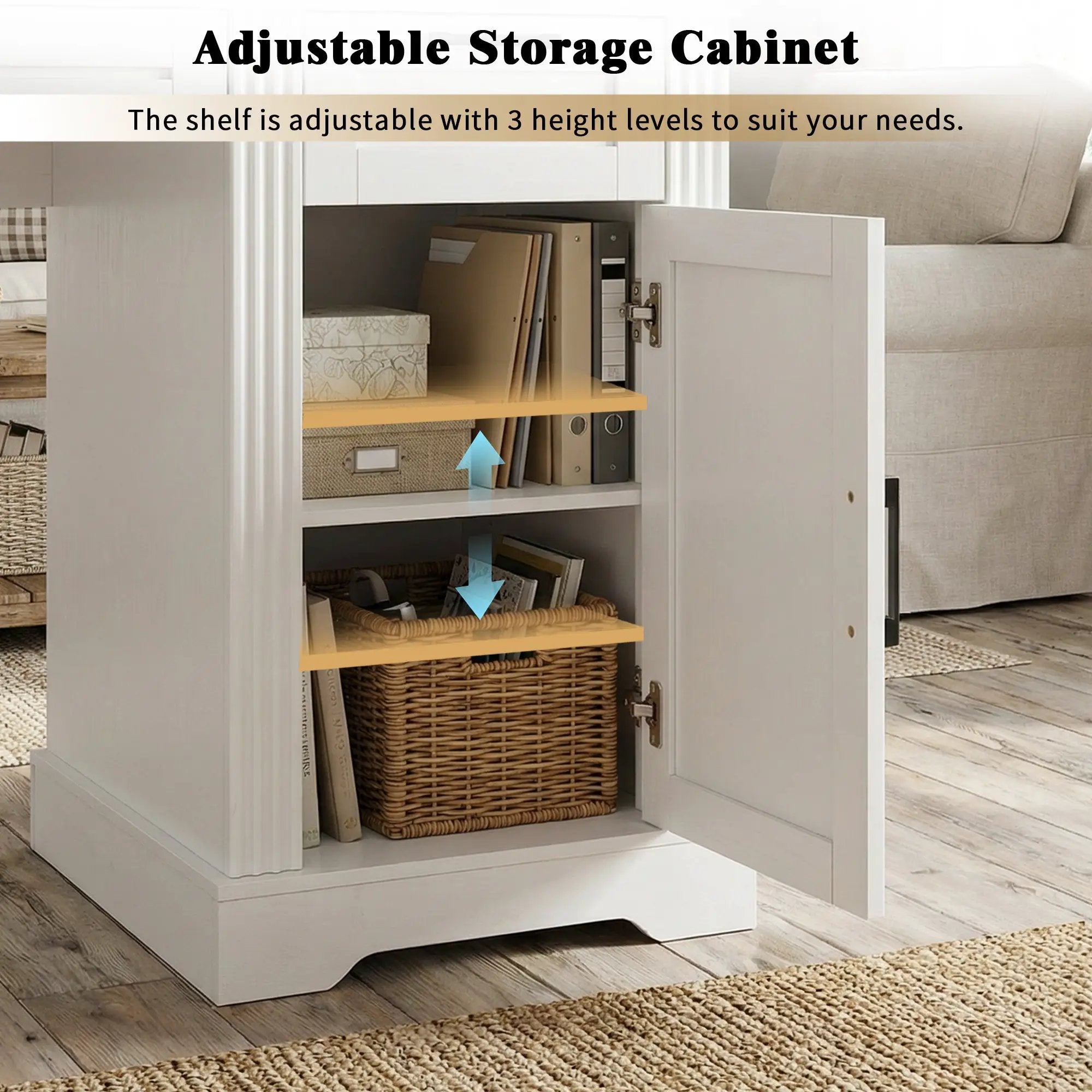 55" Farmhouse Office Desk with Storage Cabinet & Charging Station by HouseOfZazla
